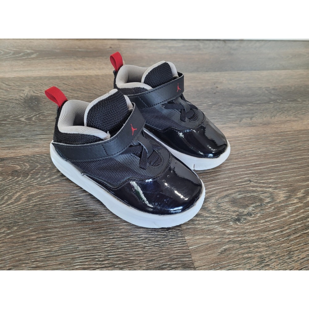 Jordan 11 CMFT Low Toddler Black Red Patent Leather Sneakers FB9924-006 - 8C #6‎